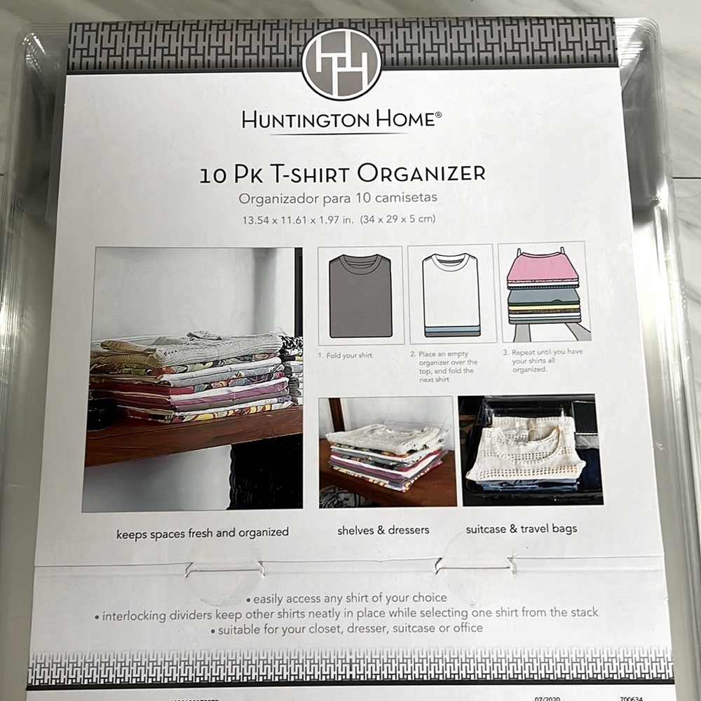 Pack of 10 T-shirt Organizers